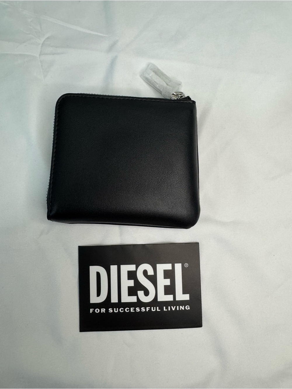 DIESEL Black Zip Leather Embossed Wallet Holi-D bi-fold NWT - Picture 2 of 5